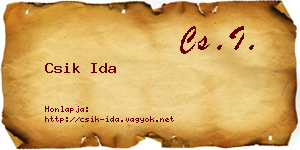 Csik Ida névjegykártya